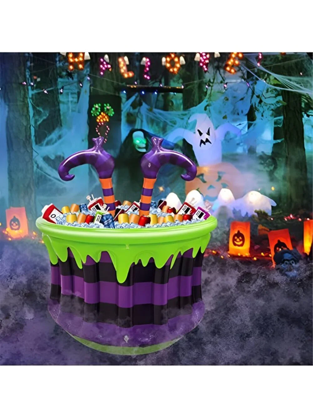 Large Halloween Inflatable Witch Cauldron Cooler Halloween Party Decoration